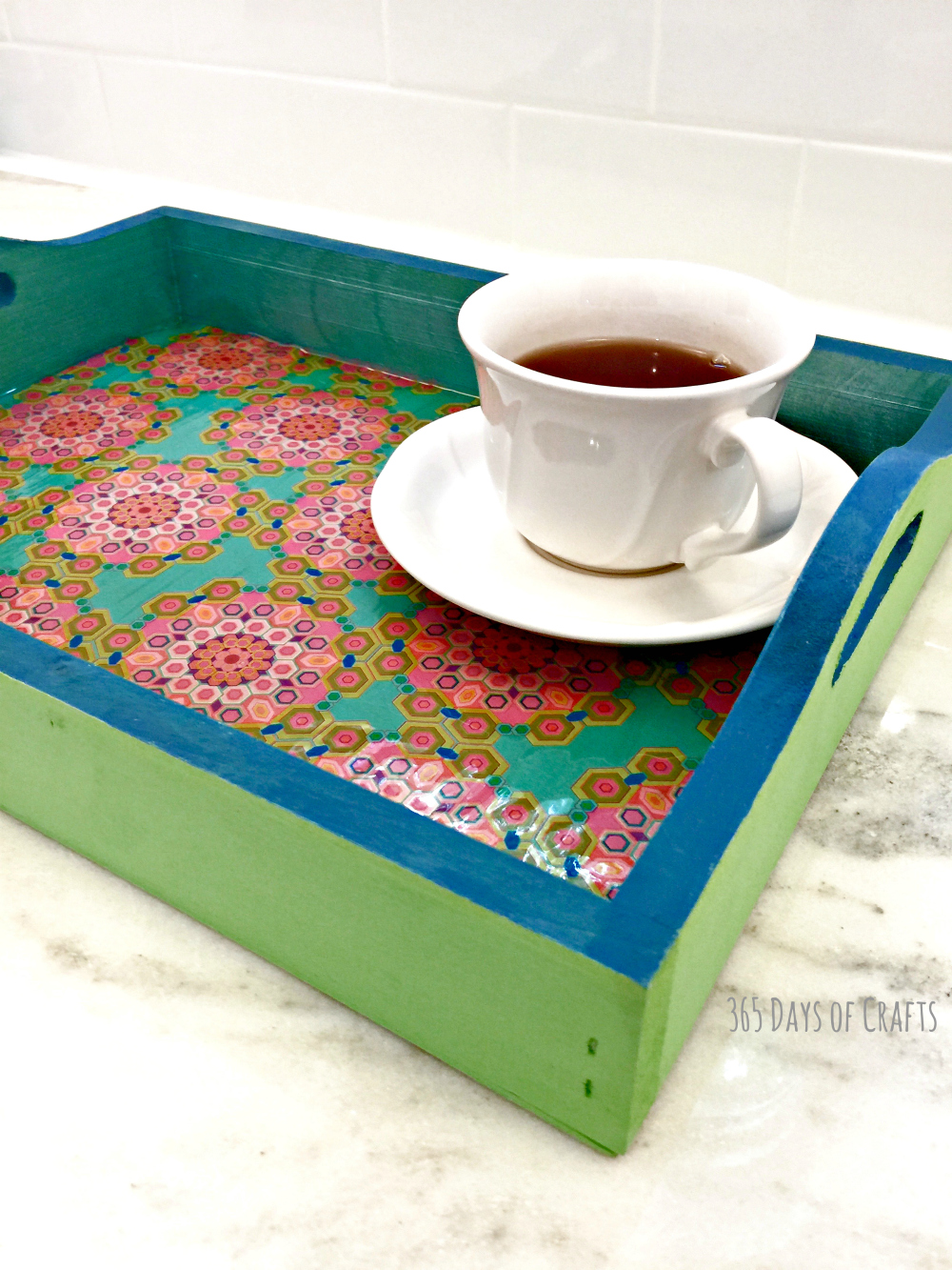 Mod Podge Painted Serving Tray