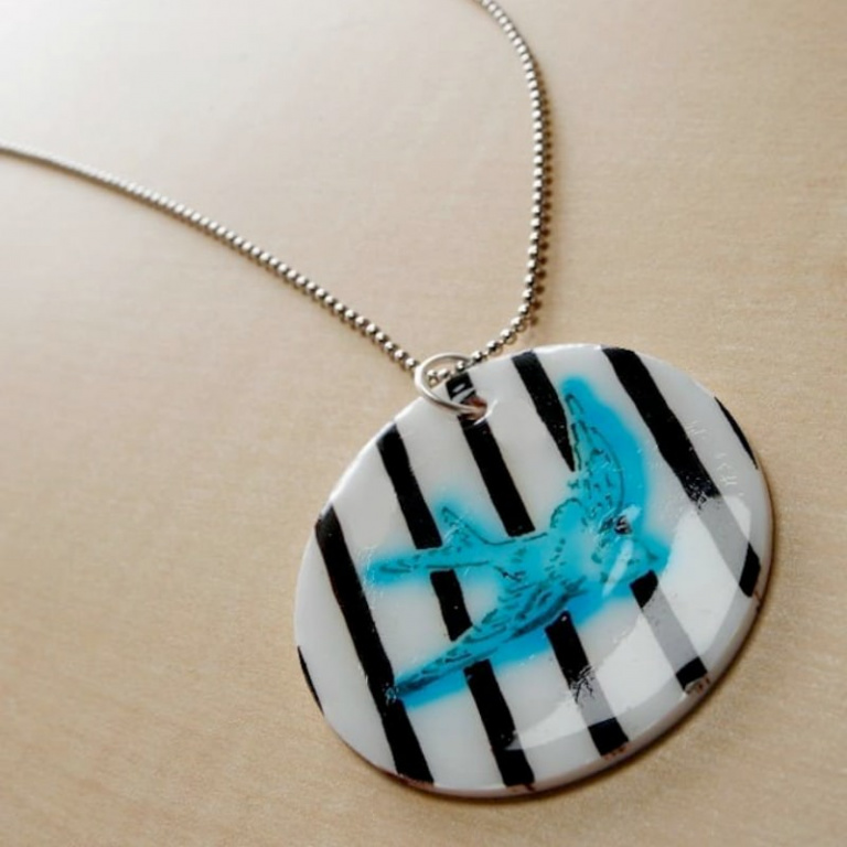 Shrinky Dink jewelry pendant necklace
