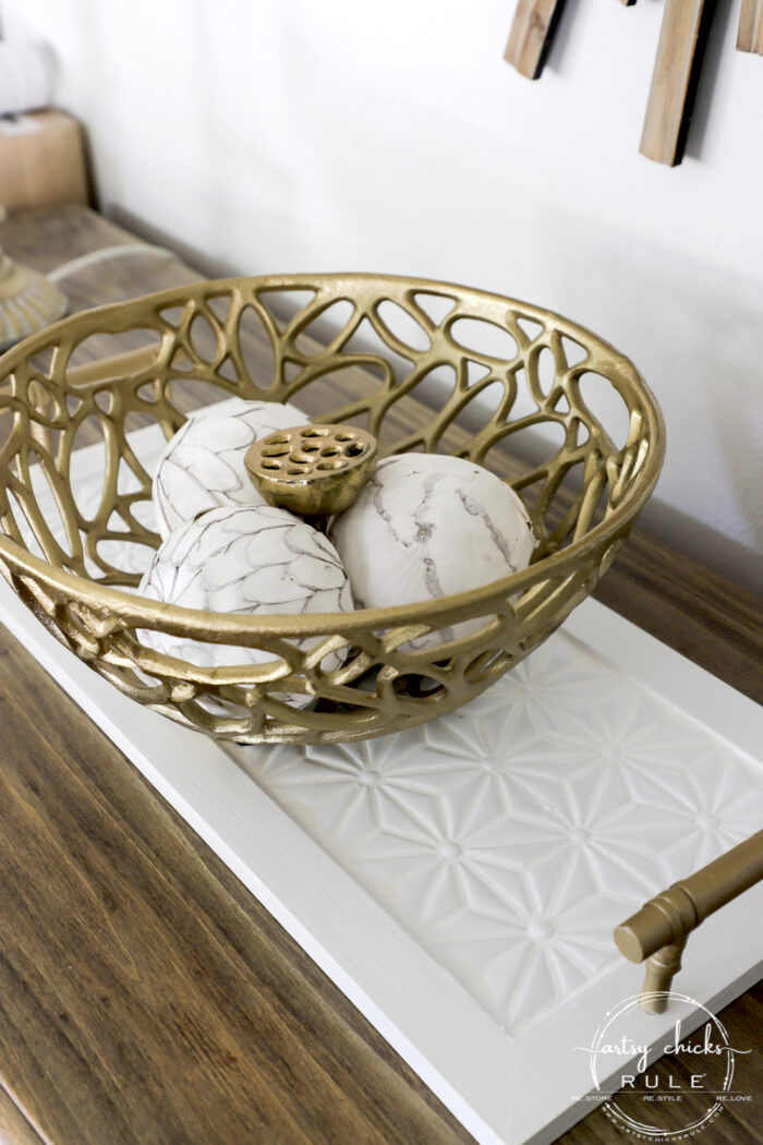 Simple Thrift Store Tray Makeover With Tile