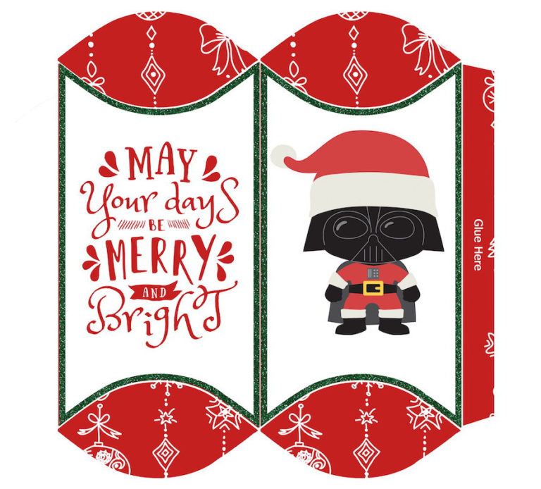 Star Wars free Christmas printable pillow box