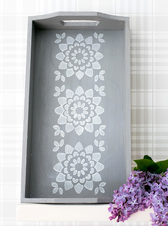 Stencil Painted Tray