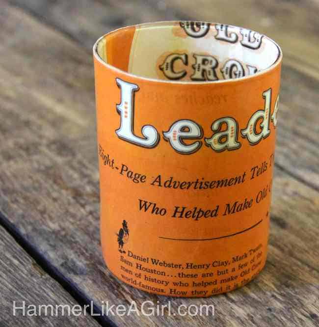 decoupage candle holder