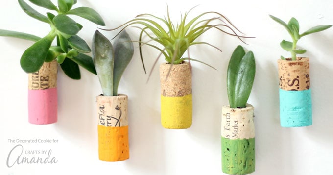 wine cork planters
