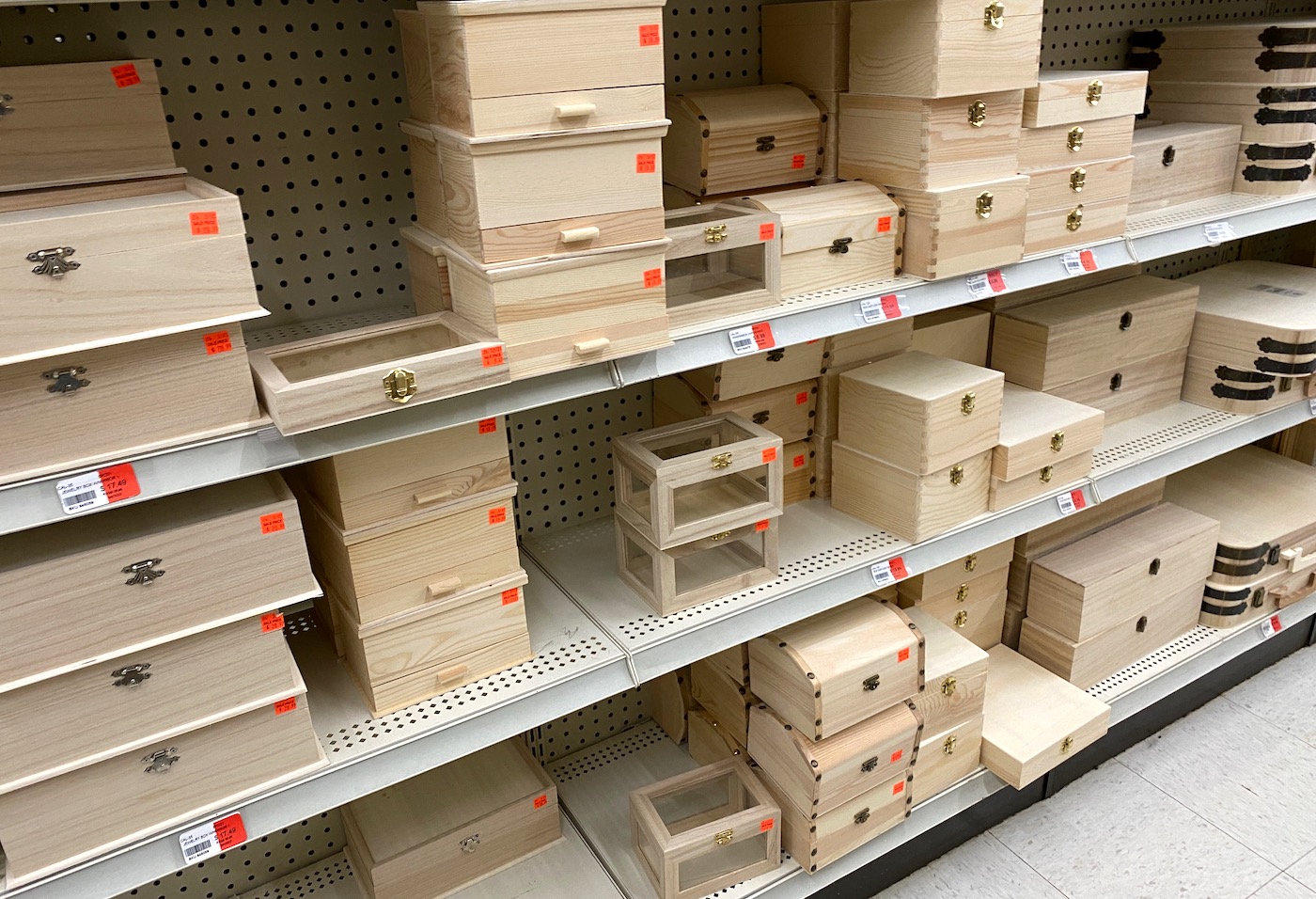 Wood section of the craft store
