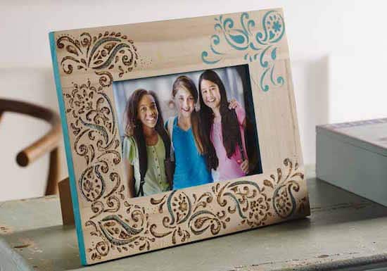 Woodburned Stencil Frame