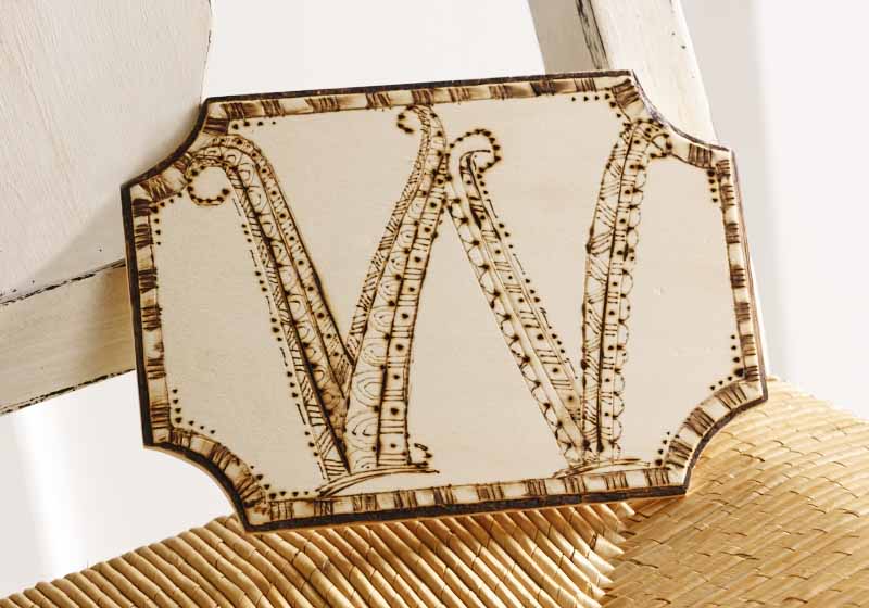 Zentangle Wood Burned Plaque